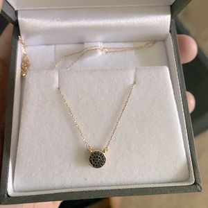 Adina Reyter 14k gold black pave diamond necklace